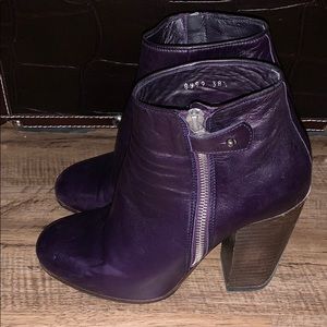 Dries Van Noten purple ankle boot